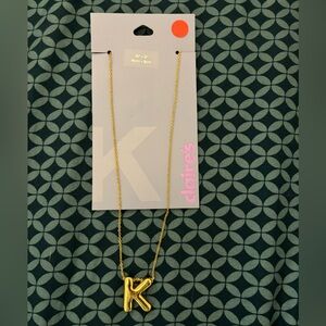 NWT Claire's Gold Initial 'K' Necklace